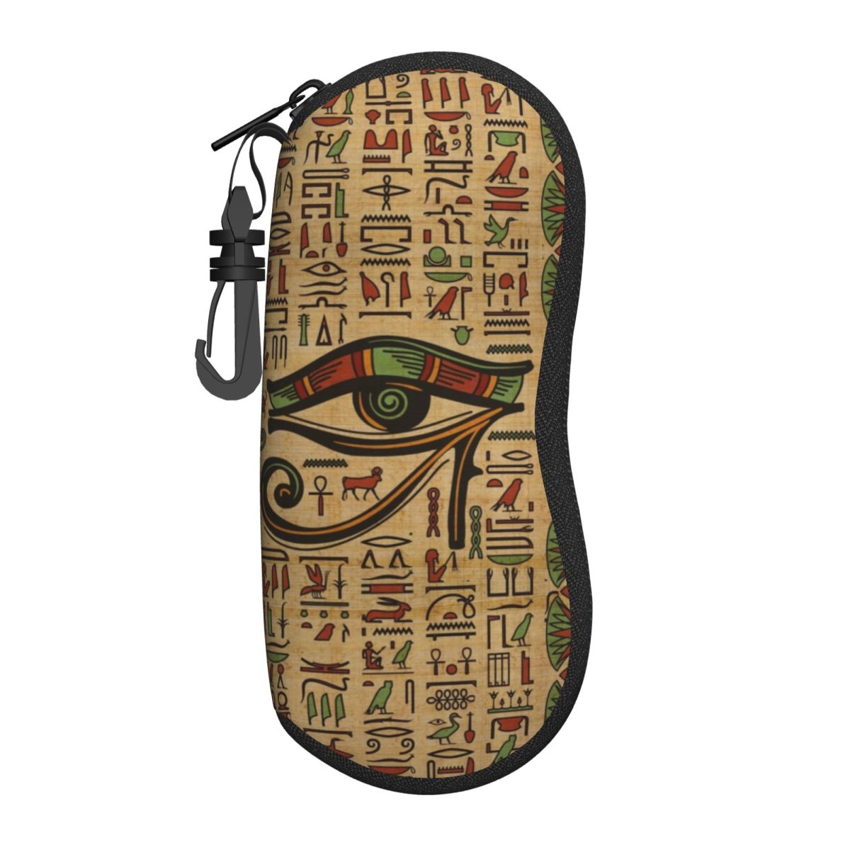 Women Bags Egypt - カスタムエジプトのホルスの目眼鏡メガネケース女性男性ソフト古代エジプト象形文字サングラス保護バッグ
