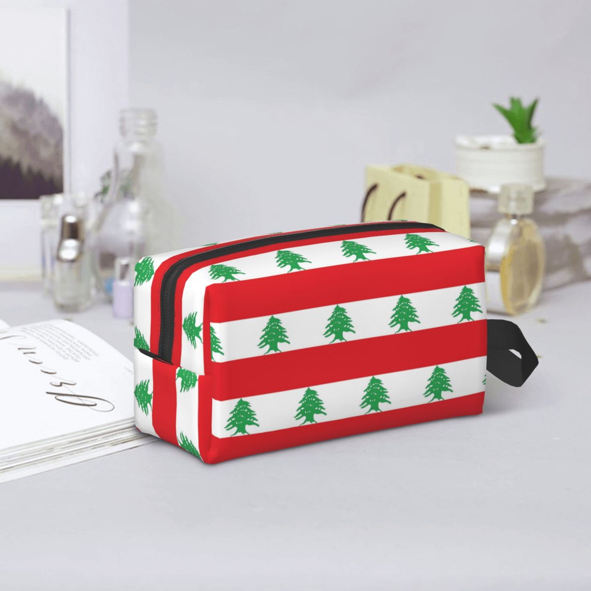 Women Bags Lebanon - レバノンの国旗 メイクアップバッグ 化粧品オーガナイザー 収納ドップキット トイレタリー化粧品バッグ 女性用