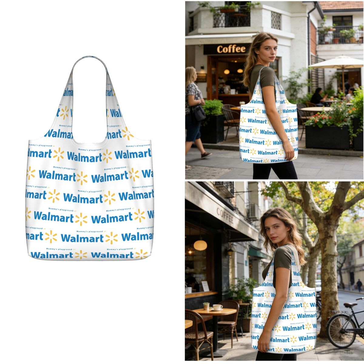 Women Bags Walmart - ウォルマート ショッピングトートバッグ キャンバス 大容量 ショルダーバッグ ショッパー