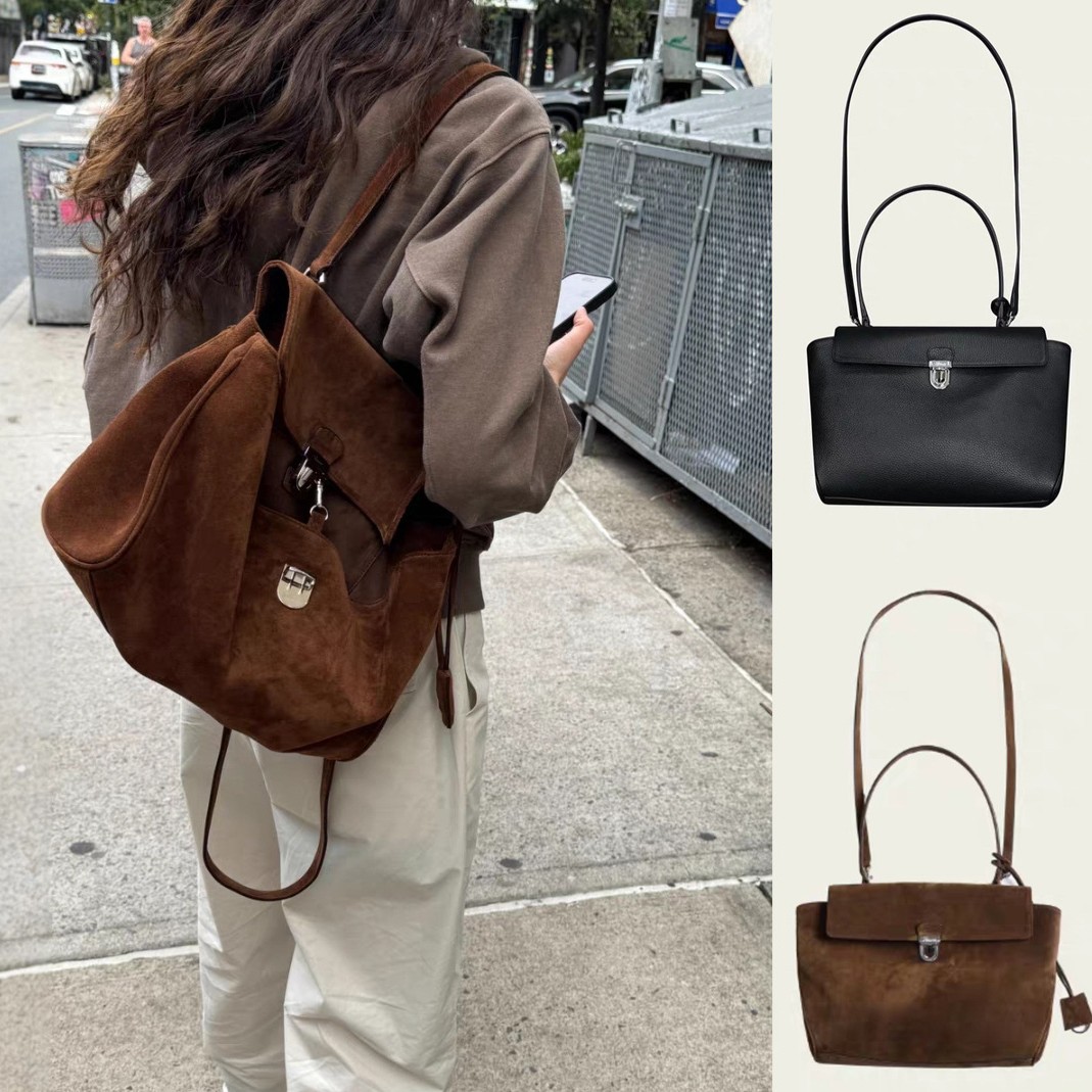 Women'S Bags Jacquemus - 高級ブランド本革女性ショルダーバッグカジュアル牛革スエード女性トートバッグシルバーバックルハンドバッグ女性メッセンジャーバッグ