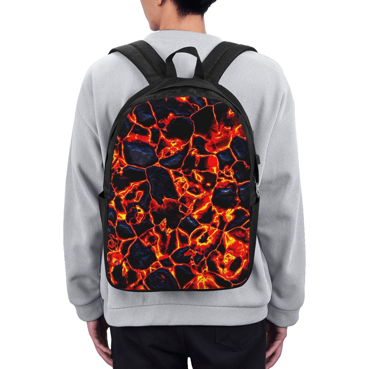 Women Bags For Travel - マグマ火山溶岩火災バックパック旅行ノートブックバッグコンピュータ大学生スクールバッグラップトップショルダーバッグ男性女性用