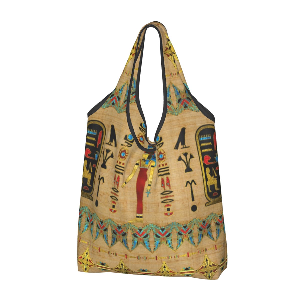 Women Bags Egypt - Egyptianシンボルのショッピングトートバッグ,ファッショナブルなプリント,ドーナツ,ポータブル,裸の肩,古いジプルトハンドバッグ