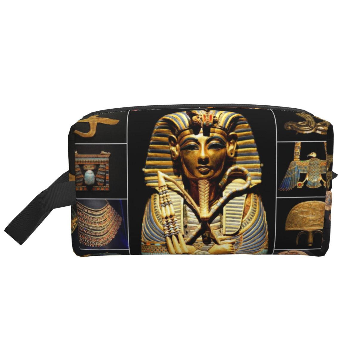 Women Bags Egypt - エジプト古代王ツタンカーメン象形文字トイレタリーバッグ女性エジプトファラオメイクアップ化粧品バッグ美容収納ドップキット
