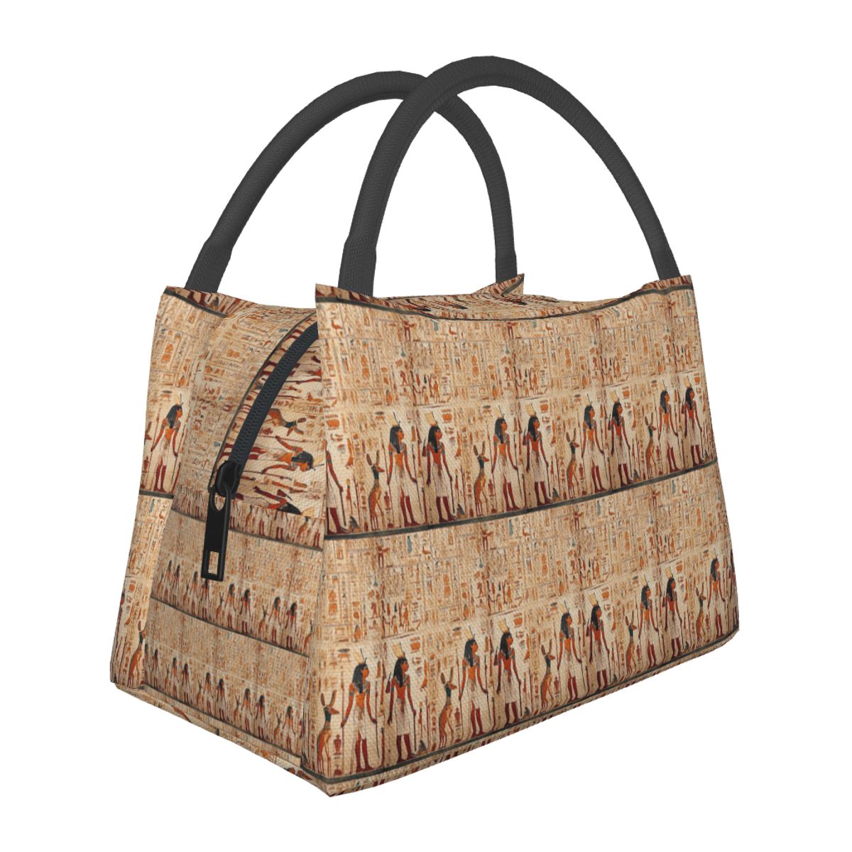 Women Bags Egypt - 古代エジプト壁画エジプト神話柄女性用断熱ランチバッグ ピクニック収納フードボックス 漏れ防止保温ランチボックストート