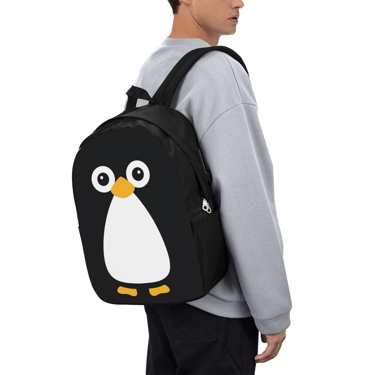 Women Bags For Travel - かわいいベクターペンギンバックパック旅行ノートブックバッグコンピュータ大学生スクールバッグラップトップショルダーバッグ男性女性用