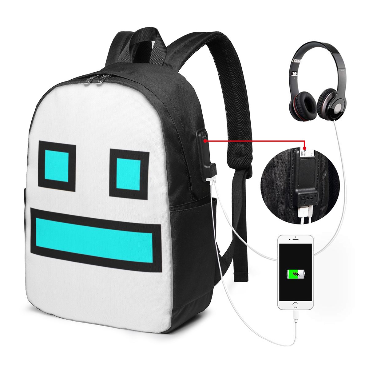 ビデオゲーム ジオメトリーダッシュ バックパック トラベルノ - Womens Backpack のレビューと価格