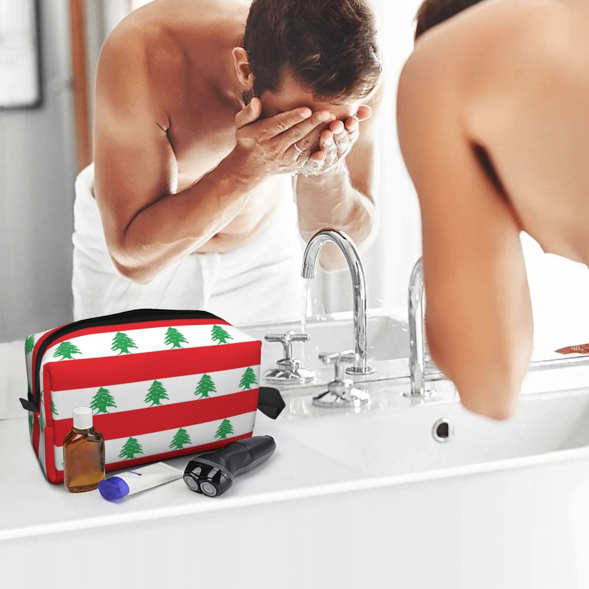 レバノンの国旗 メイクアップバッグ 化粧品オーガナイザー 収 - Women Bags Lebanon のレビューと価格