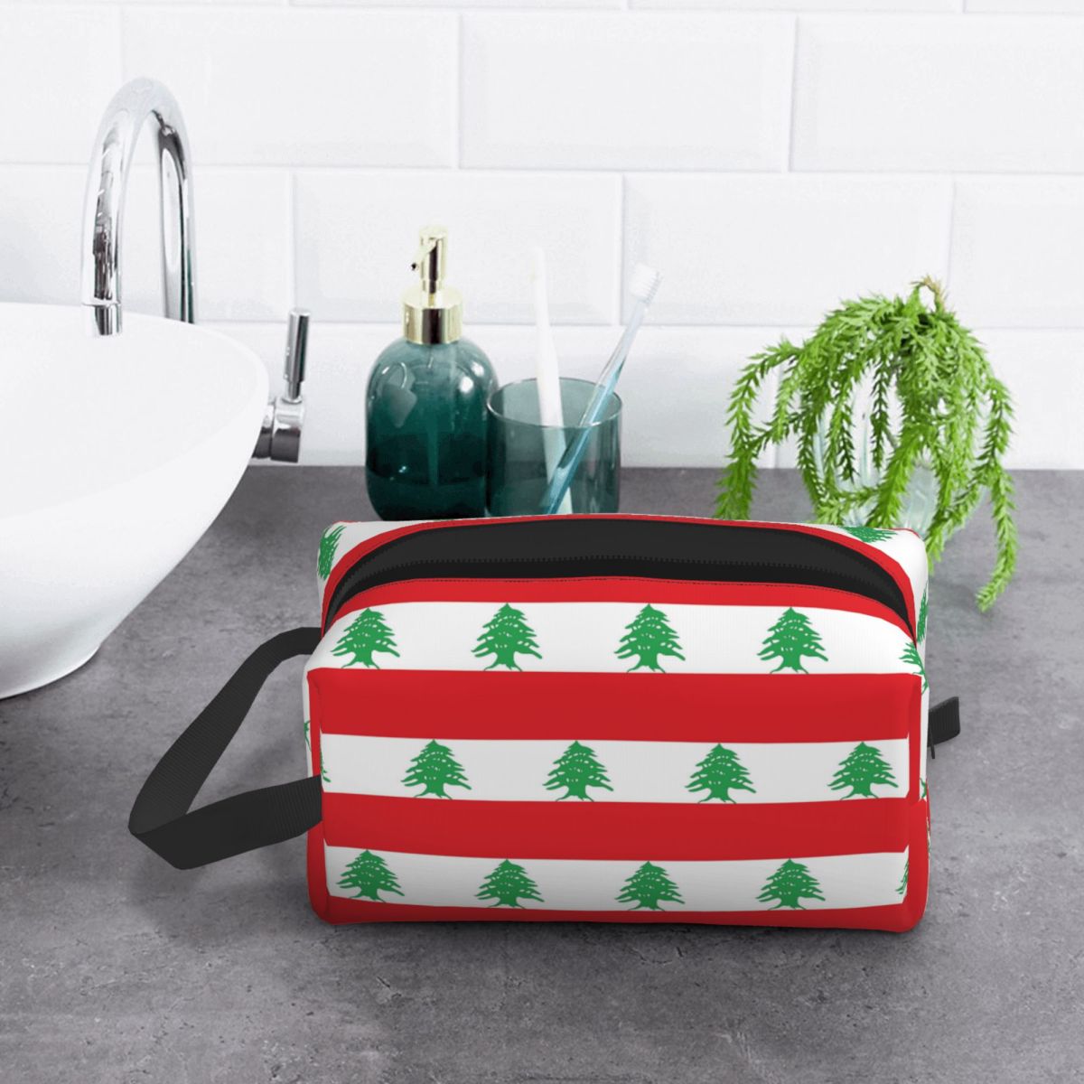 レバノンの国旗 メイクアップバッグ 化粧品オーガナイザー 収 - Women Bags Lebanon のレビューと価格
