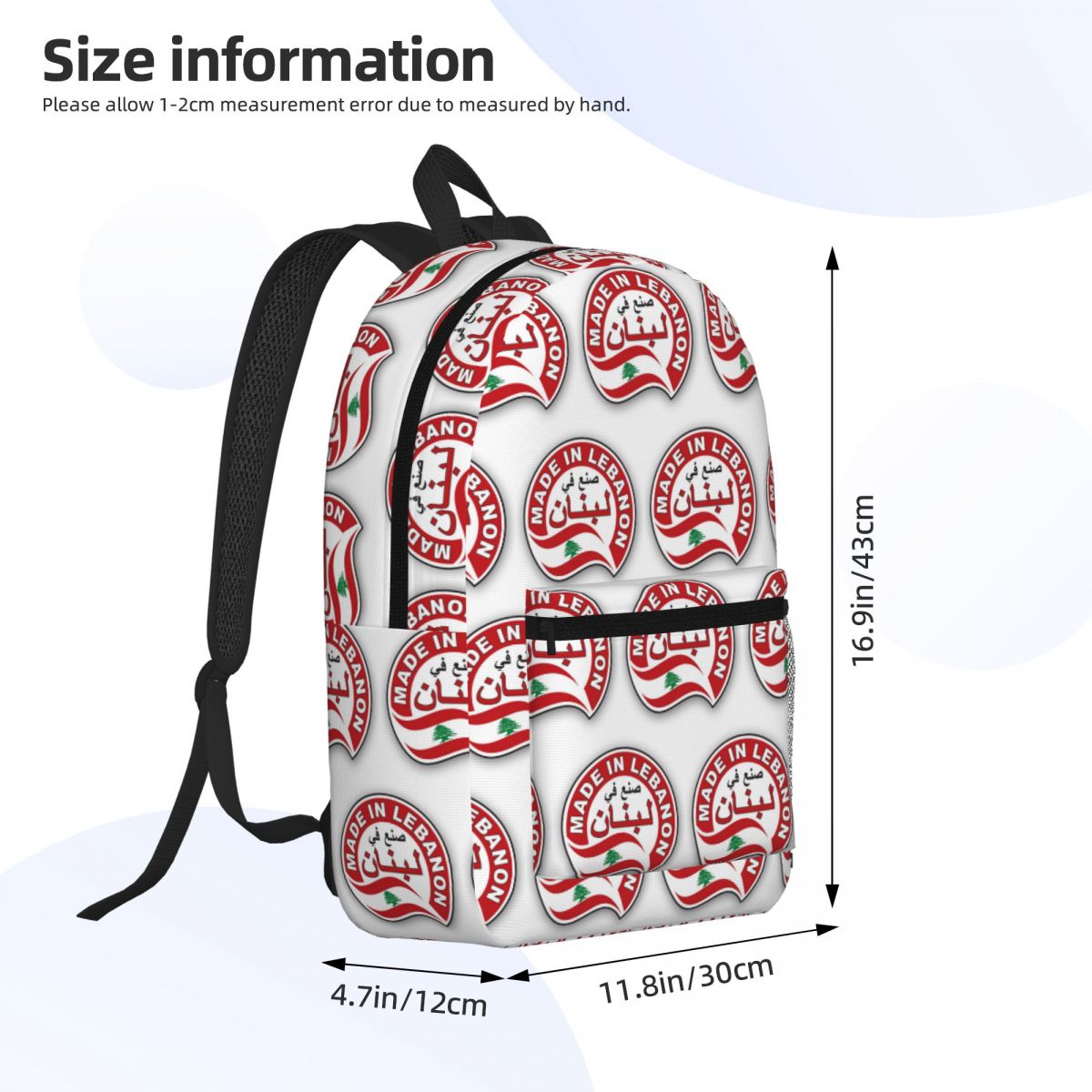 レバノン水彩画レバノン国旗レバノン衣装バックパックスクールバ - Women Bags Lebanon のレビューと価格