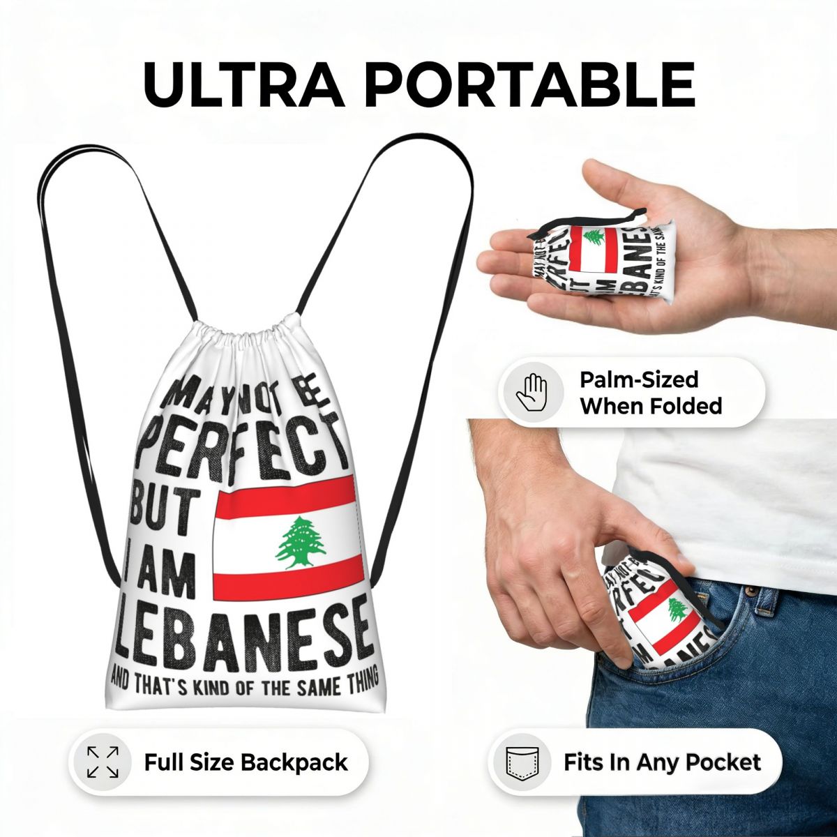 レバノン国旗 レバノンの遺産 レバノンのルーツ 巾着バックパ - Women Bags Lebanon のレビューと価格