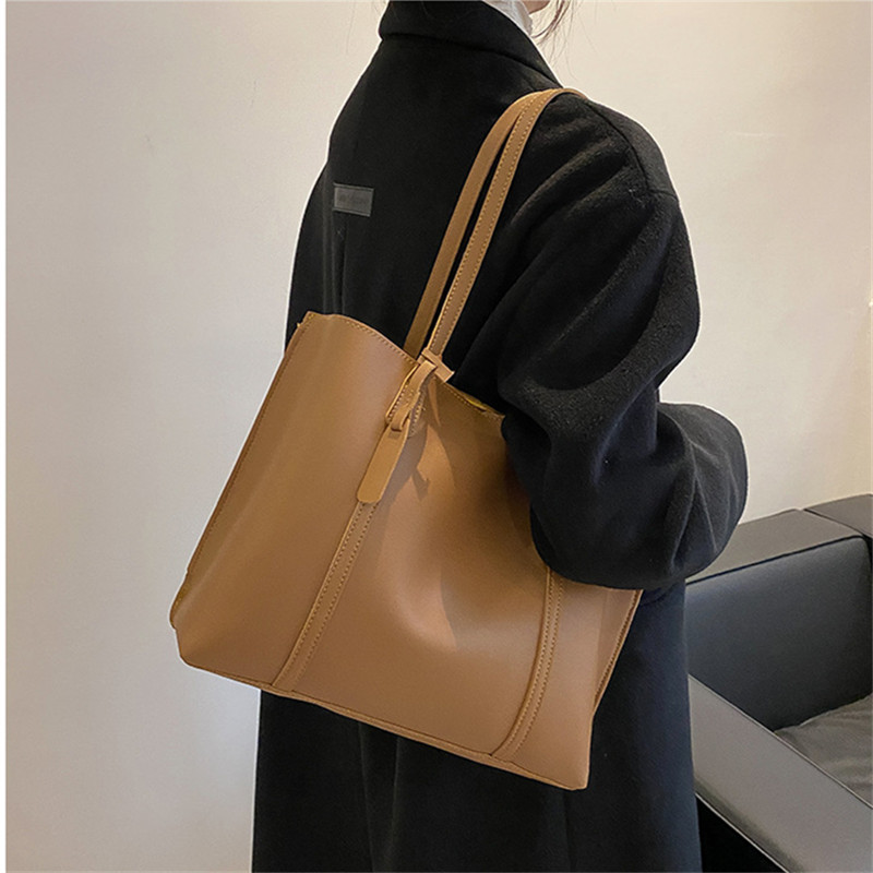 クラシックな黒のフェイクレザートートバッグ、大容量ハンドバッ - Women'S Work Bags Tote のレビューと価格