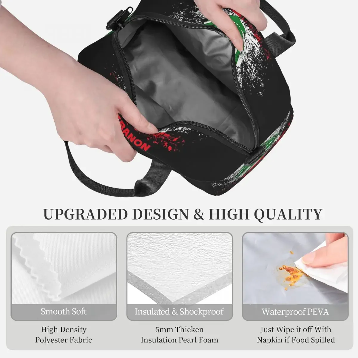 レバノン水彩画レバノン国旗レバノン衣装断熱ランチバッグ女性用 - Women Bags Lebanon のレビューと価格