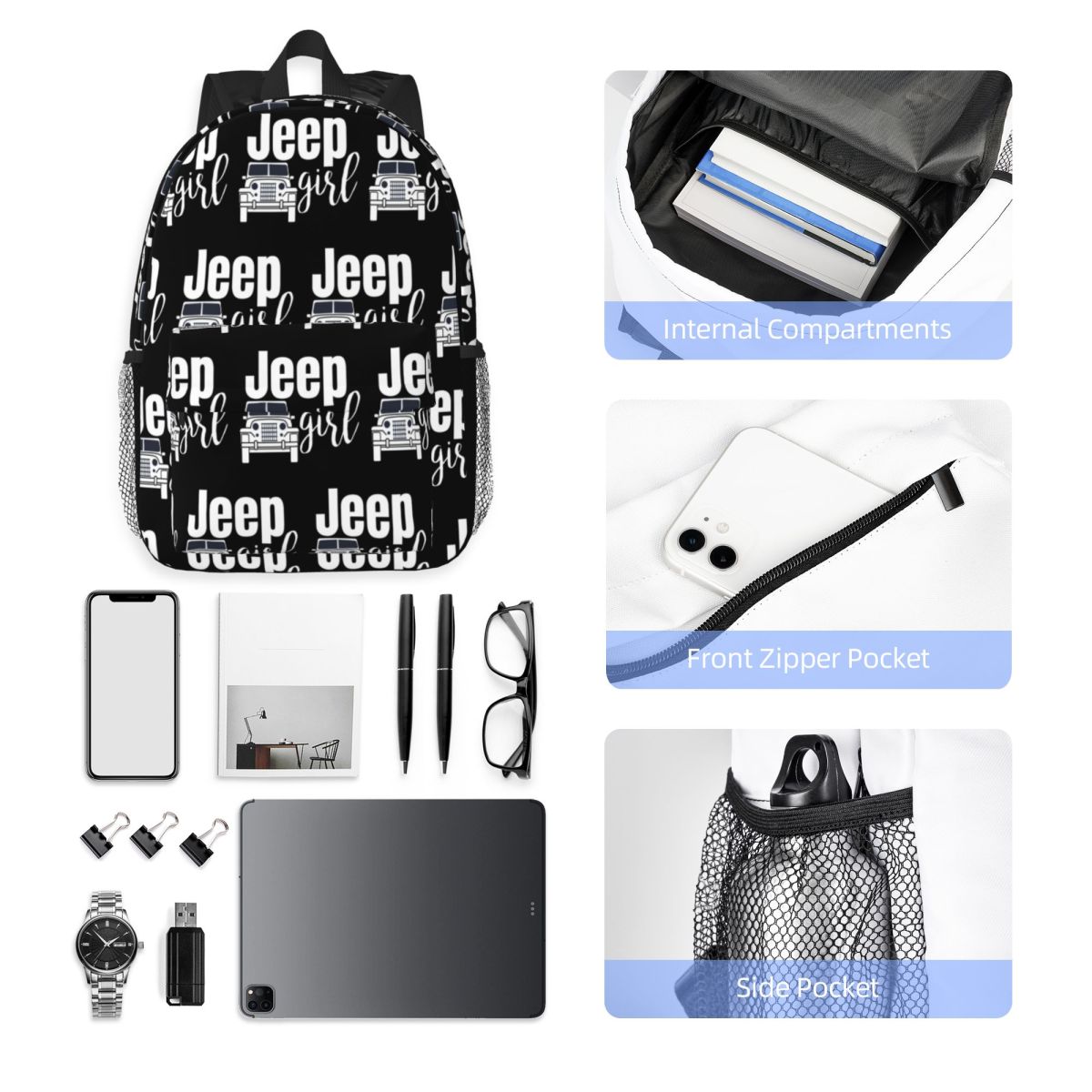 ジープガールバックパックホットセールデイパック大容量男の子女 - Women'S Jeep Bags のレビューと価格