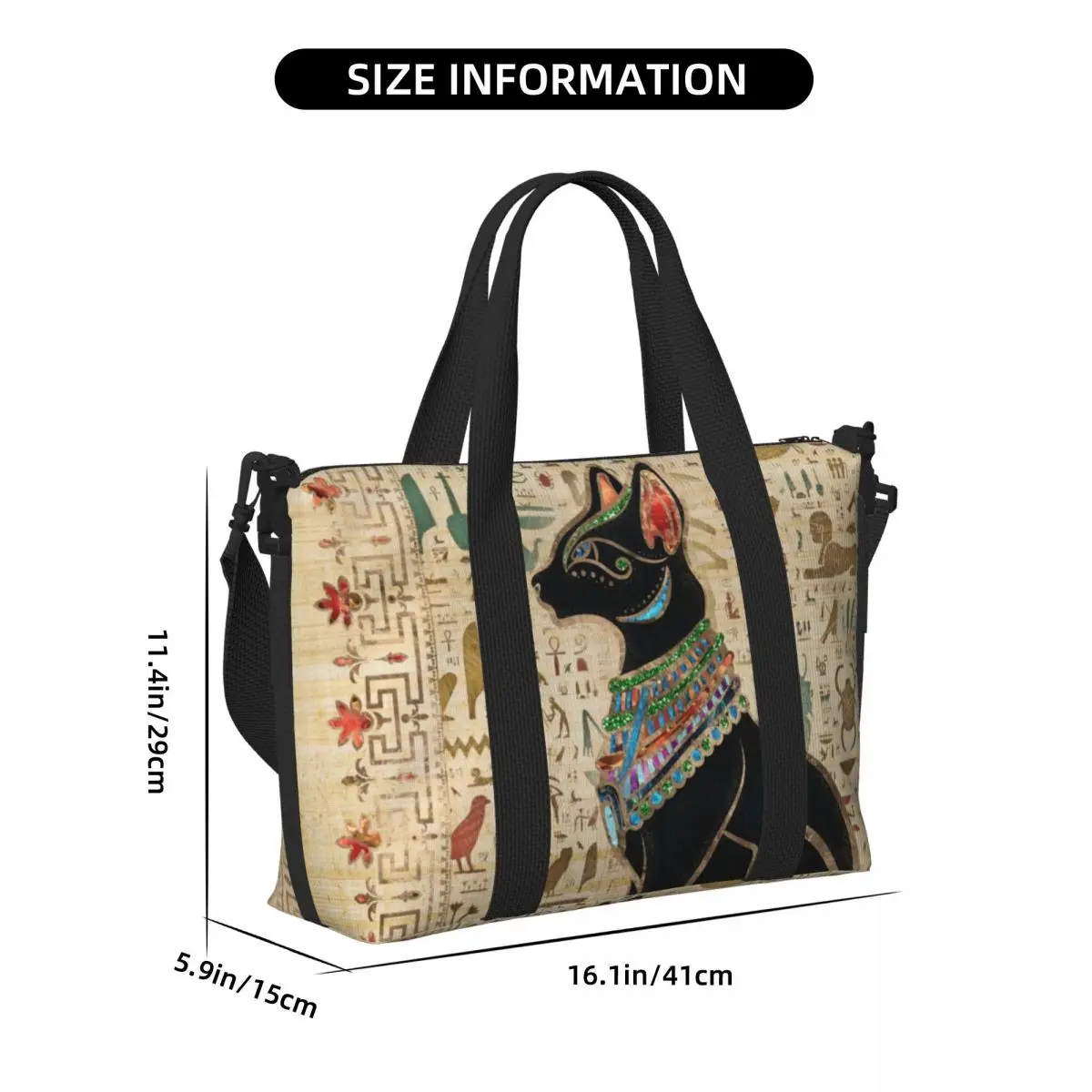 カスタムエジプト猫柄食料品トートショッピングバッグ 女性用大 - Women Bags Egypt のレビューと価格