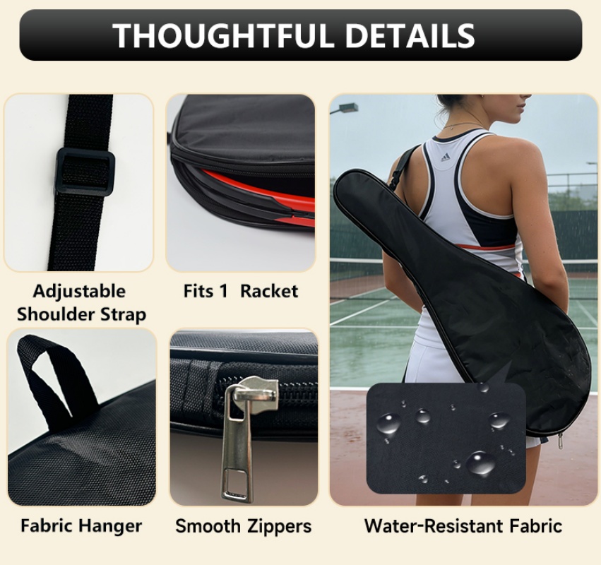 テニスラケットカバーポータブルシングルパックテニスラケット保 - Women Bags Waterproof のレビューと価格