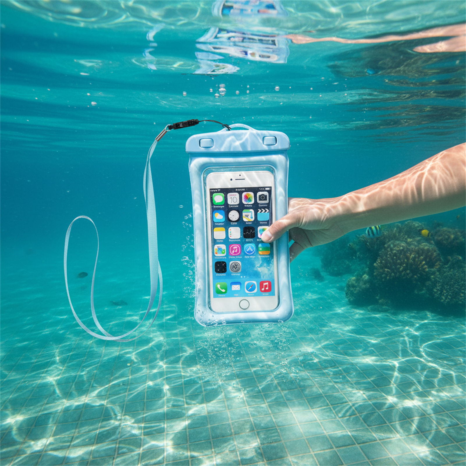 青黒の防水携帯電話バッグ、透明PVCタッチスクリーン付き携帯 - Women Bags Waterproof のレビューと価格