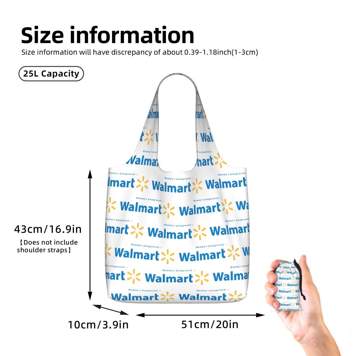 ウォルマート ショッピングトートバッグ キャンバス 大容量  - Women Bags Walmart のレビューと価格