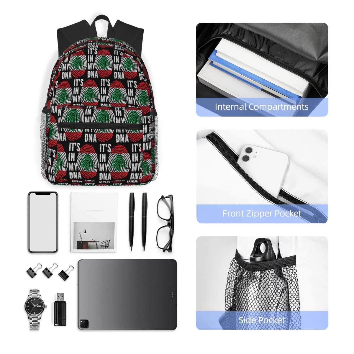 レバノン国旗 レバノン遺産 レバノンのルーツ バックパック  - Women Bags Lebanon のレビューと価格
