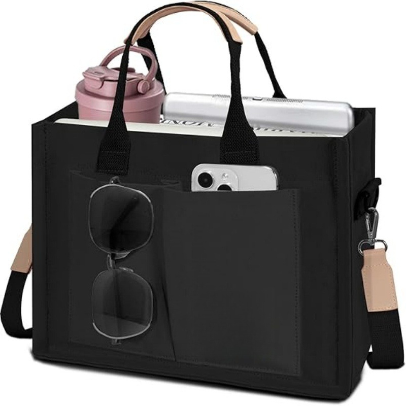 女性用大型キャンバストートバッグ ポケット付き ラップトップ - Women'S Work Bags Tote のレビューと価格