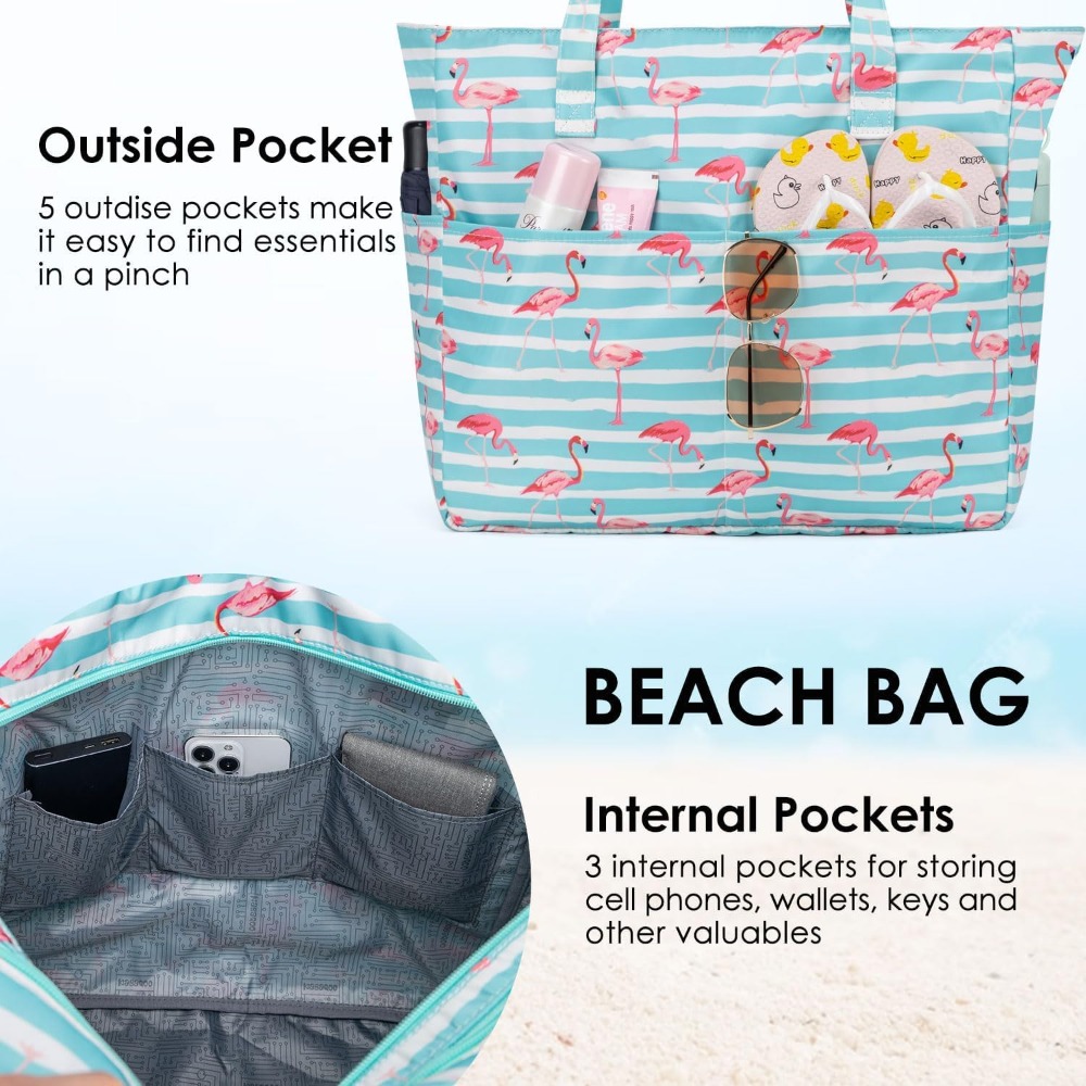 女性用ビーチバッグ 防水防砂 レディーストートバッグ、ジッパ - Women Bags Waterproof のレビューと価格