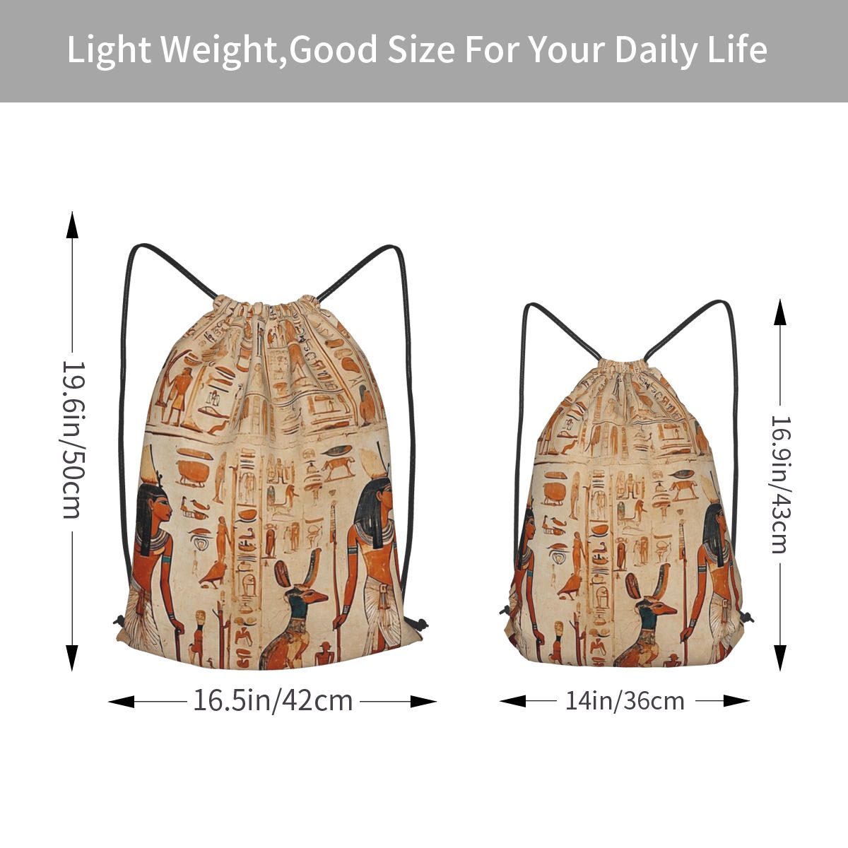 古代エジプト壁画エジプト神話バックパックポータブル巾着バッグ - Women Bags Egypt のレビューと価格