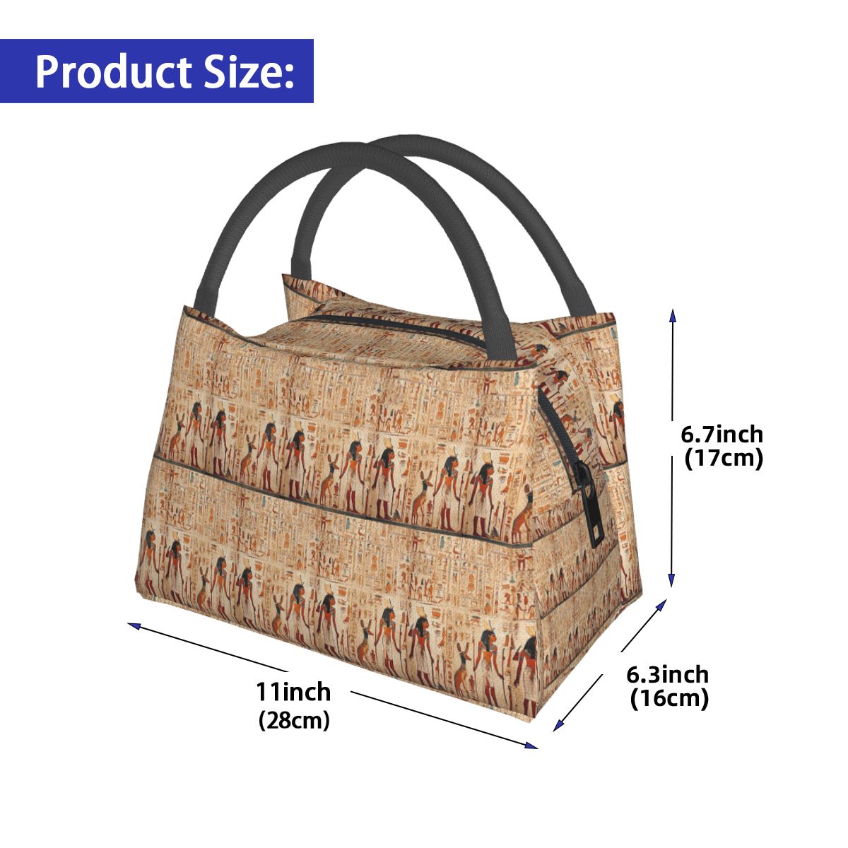 古代エジプト壁画エジプト神話柄女性用断熱ランチバッグ ピクニ - Women Bags Egypt のレビューと価格