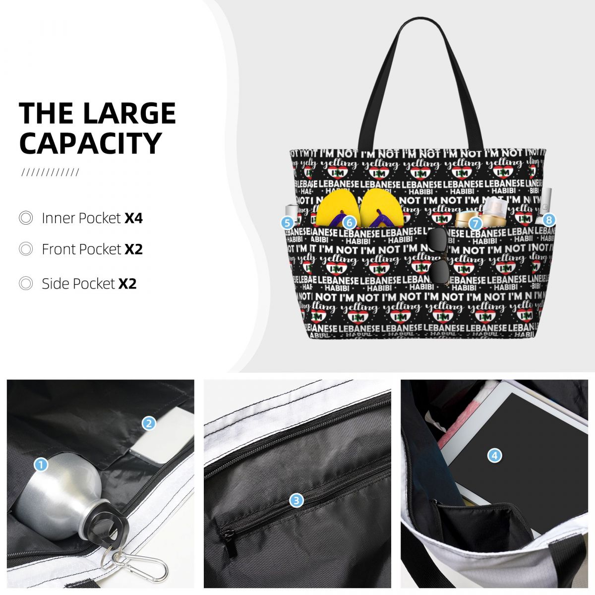 レバノン国旗 レバノン遺産 レバノンビーチトートバッグ スポ - Women Bags Lebanon のレビューと価格
