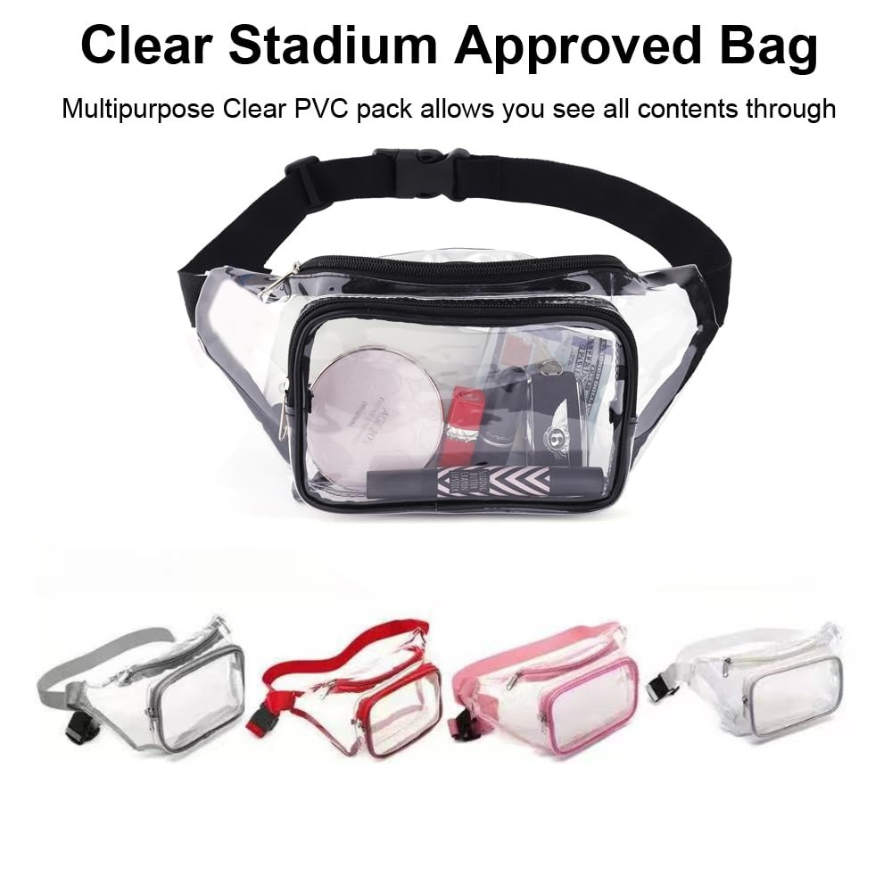 クリアファニーパック透明PVCマルチカラー調節可能ベルトバッ - Women Bags Waterproof のレビューと価格
