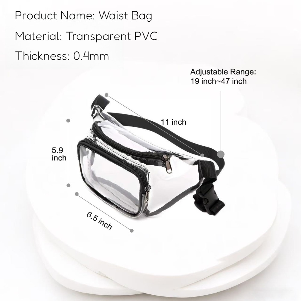 クリアファニーパック透明PVCマルチカラー調節可能ベルトバッ - Women Bags Waterproof のレビューと価格