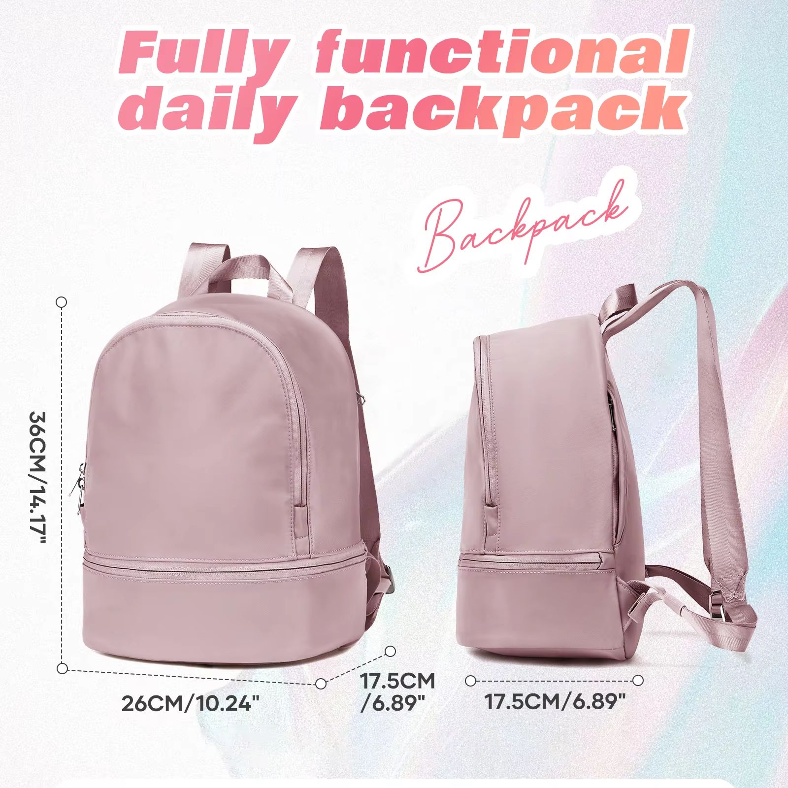 女性用バッグ、靴用コンパートメント付き小型スポーツバックパッ - Women Bags Waterproof のレビューと価格