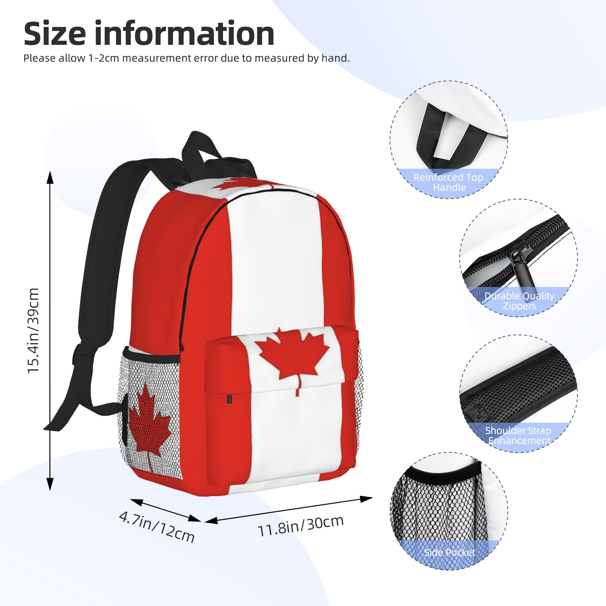 カナダ国旗国民文化バックパックホットセールデイパック大容量男 - Women Bags Canada Sale のレビューと価格