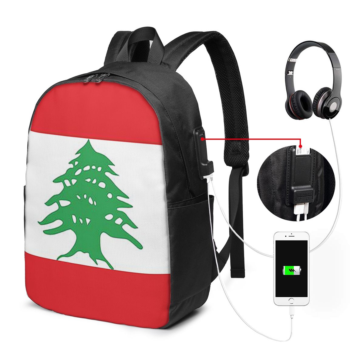 レバノンの国旗バックパック旅行ノートブックバッグコンピュータ - Women Bags Lebanon のレビューと価格