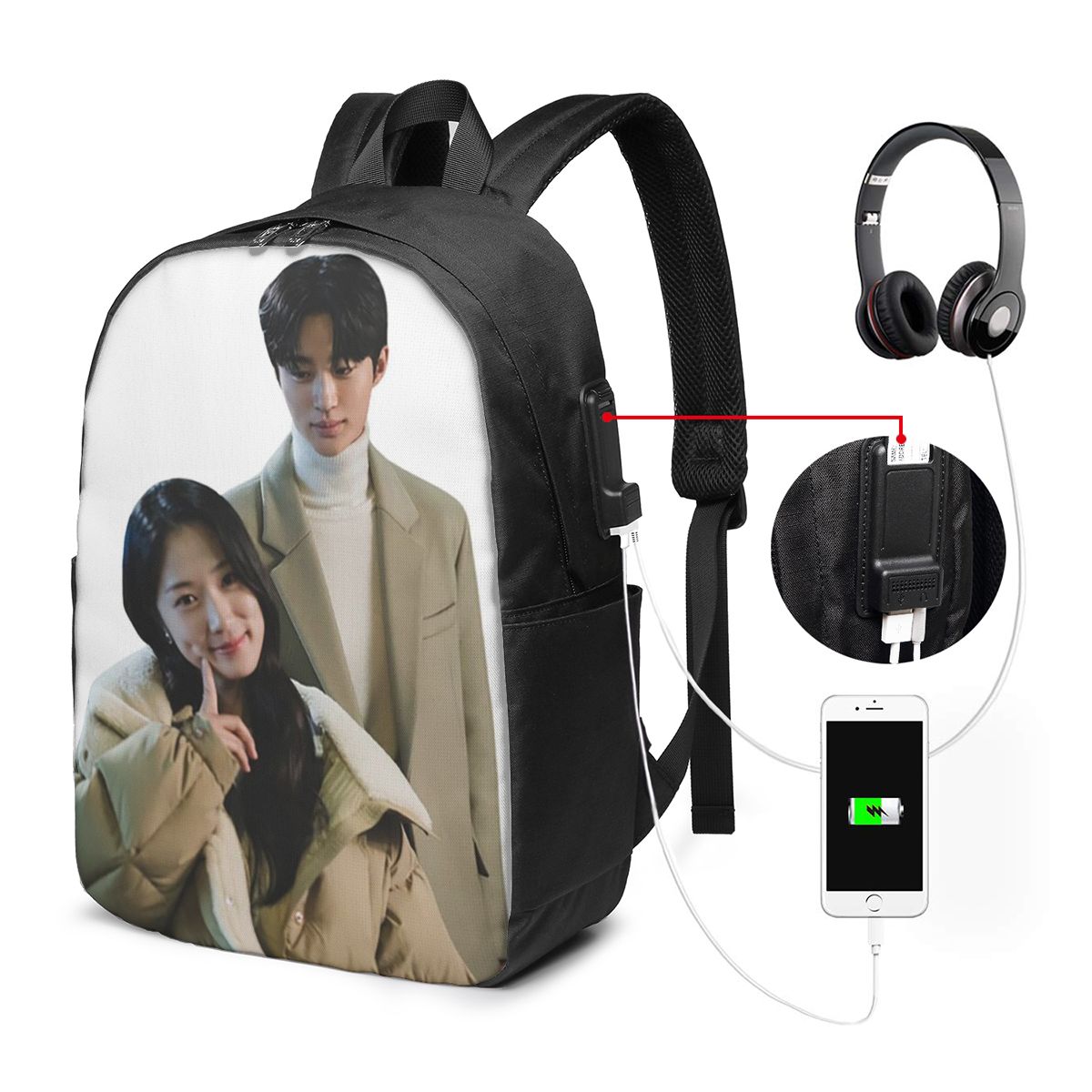 素敵なランナー Kdrama ファンアートバックパック旅行ノ - Women Bags For Travel のレビューと価格